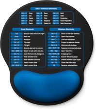 Ergonomic Wrist Rest Mouse Pad Memory Foam Excel Cheat Sheet Non-Slip Travel picture
