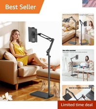 Tablet Floor Stand with Double Heavy Duty Stable Base Never Tip Over, Adjusta... picture