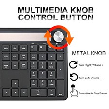 Solar Powered Wireless Keyboard Rechargeable Lightweight Keyboard With 2.4G BT0 picture