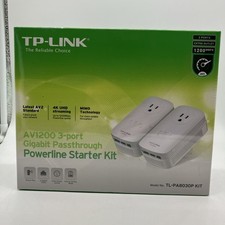 TP Link AV1200 3-Port 1200 Mbps Powerline Ethernet Adapters (PAIR) TL-PA8010P picture