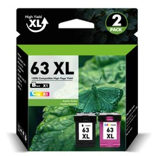 2PK 63XL 63-XL Black Tri-Color Ink Cartridge combo for HP OfficeJet Envy DeskJet picture