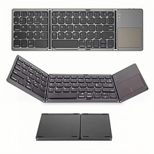 Guiheng Foldable Bluetooth Keyboard with Touchpad, Portable Wireless grey picture