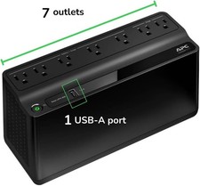 APC - BE600M1 - Back-UPS 600VA 120V 1 x USB charging port 7 NEMA outlets picture