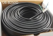 250ft CAT6 23-AWG Pure Copper Direct Burial Outdoor Gel Filled Bulk Cable, Black picture