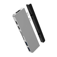 HyperDrive Duo 7-in-2 USB-C Hub Adapter for MacBook Pro Air Thunderbolt 3 Silver picture