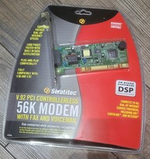 Vintage Stratitec V.92 PCI Controllerless 56K Modem W/Fax And Voice-mail DSP NOS picture