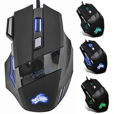5500 DPI Gaming Mouse 7 Button USB Wired LED Breathing Fire Button Laptop PC picture
