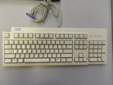 Computer Keyboard IBM KB9910 White Wired PS/2 Vintage Desktop Tested Working picture