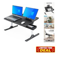 X-Large Foldable Lap Desk Adjustable Height Angle 23.6 x 15.7 Inch Aluminum Bed picture