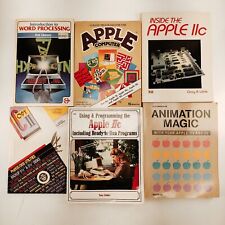 Lot of 6 Apple Computer Books 1980s - Word Processing, Animation, Apple IIC picture
