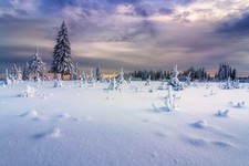 Landscape snow winter Custom Gaming Mat Desk picture