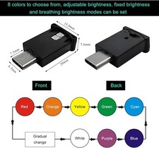 2 PCS USB Type C LED Ambient Light, Adjustable Brightness 8 Color RGB LED Interi picture