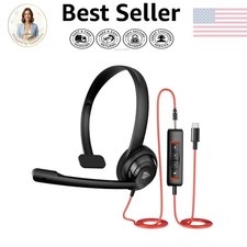 Lightweight USB C/3.5mm Headset with Adjustable Microphone for Clear Calls picture