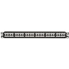 Panduit CPP48HDEWBL 48 Port 1U Rack High Density Flat Modular Patch Panel Black picture