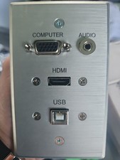 HDMI, VGA, 3.5mm Audio & USB Pass Through Single Gang Wall Plate - Aluminum-C2G picture