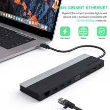 USB-C 12-in-1 Docking Station 100W PD3.0 Charging MicroSD and SD Card Reader picture