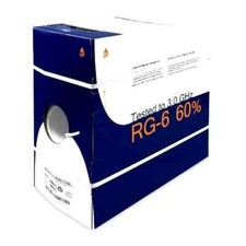 1000Ft RG6/U 60% Dual Shield Bare Copper White picture
