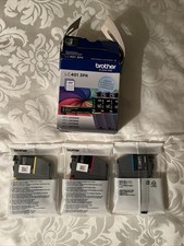 NEW Brother LC401 3PK Genuine Ink Cartridges Cyan Magenta Yellow Exp 2028.09 picture