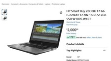 HP ZBook 17'' G6 Core i9 64GB RAM  1TB SSD 16GB RTX GPU WORKSTATION 3YR WARNTY picture