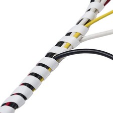 8.2ft White Cord Wrap Spiral Cable Sleeve Wire Wrapper For Cables 0.391.5in Diam picture