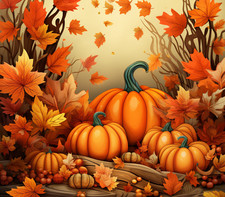 FALL MAPLE LEAVES PUMPKIN AUTUMN BLISS COMPUTER MOUSE PAD 9.25 X 7.34 INCES picture