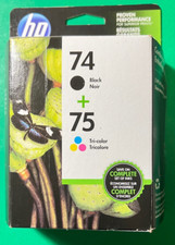 Genuine HP 74 75 Ink Cartridge Combo-for HP C4580 C5580 Printer-OEM INK-Expired picture