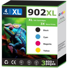 902XL Ink Cartridges Black and Color Combo Pack for HP 902XL OfficeJet 6958 picture