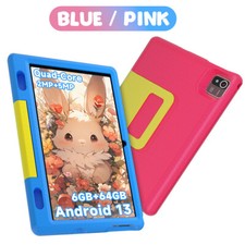2025 Kids Tablet 10 inch Android 13 Tablets 6+32GB with Shockproof Blue ＆ Pink picture