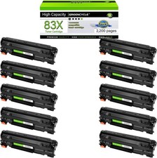 10PK CF283X 83X Black Toner Cartridge Compatible For HP LaserJet Pro M201n M202n picture