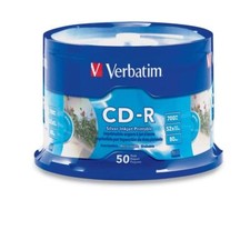 50 VERBATIM CD-R CDR 52X 700MB Silver Inkjet Printable Spindle 95005 picture