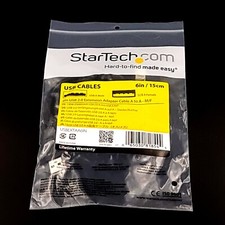 StarTech USB Cable USB 2.0 Extension Adapter Cable A to A M/F 6 Inch USBEXTAA6IN picture