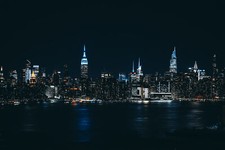 Landscape city lights architecture skyscraper night new Custom Gaming Mat Desk picture