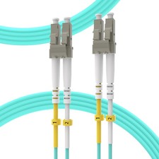 15M/50FT OM4 LC To LC Duplex 50/125 Multimode Fiber Optic Patch Cable LSZH Aqua picture