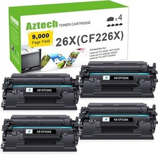 HP 26X CF226X compatible premium toner cartridge Aztech 4-pack black 9000 pages picture