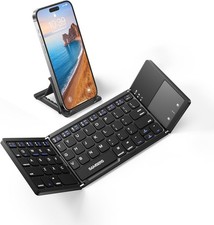 Samsers Foldable Bluetooth Keyboard with Touchpad & Holder, Rechargeable picture