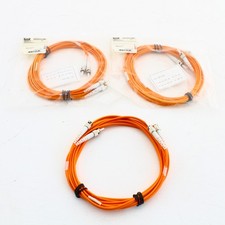 3 Hubbell Fiber Optic Patch Cords Plenum OM2 Cable Dupl MM ST-ST 3m DFPCSTSTD3MM picture