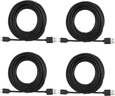 Smays 4-Pack 25ft Security Camera Micro USB Extension Cable Compatible Black  picture