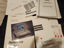 Toshiba T2000sx Portable Computer Vintage Laptop Non Working Manuels Charger Bag picture