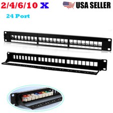 2/4/6/10X 24Port  Patch Panel CAT6/Cat5 RJ45 Network Surface Wall Mount Bracket picture