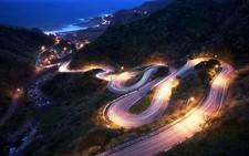 Landscape long exposure hairpin turns road outdoors Custom Gaming Mat Desk picture