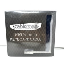 CableMod Pro Coiled Keyboard 150cm Cable Sterling Foil Black USB A to USB Type C picture