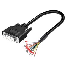 DB15 Female Solderless Breakout Terminal Block 5 Ft 24AWG Replacement Cable picture