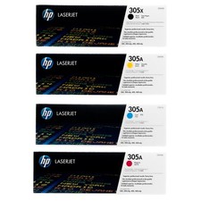 HP 305X Black High Yield 305A Cyan, Magenta, Yellow Toner Cartridge Set picture