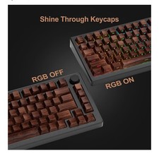 126 PCS XVX PBT Keycaps Side Print Shine Through Retro Cherry Walnut Texture picture