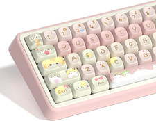 PBT Moa Profile Keycap Set - Pink Dye Sublimation for Mechanical Keyboards picture