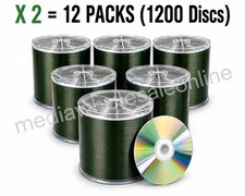 1200 Verbatim CD-R CD Silver Shiny Top 52X 700MB Blank Disc No Logo 12x100pk picture