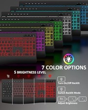 EDJO WIRELESS KEYBOARD AND MOUSE COMBO, 9 BACKLIT EFFECTS, 4000MAH -  BACKLIT picture