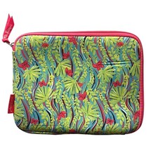 Lilly Pulitzer Tablet Case Padded Zip Floral Pink Green Print Tech Sleeve 11 In picture