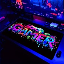 One Large Gaming Mouse Pad Featuring a UV Reactive Rubber Base, Made from Wash picture