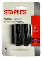 STAPLES  USB 2.0 Flash Drive 5-Pack 8Gb ( New )  picture